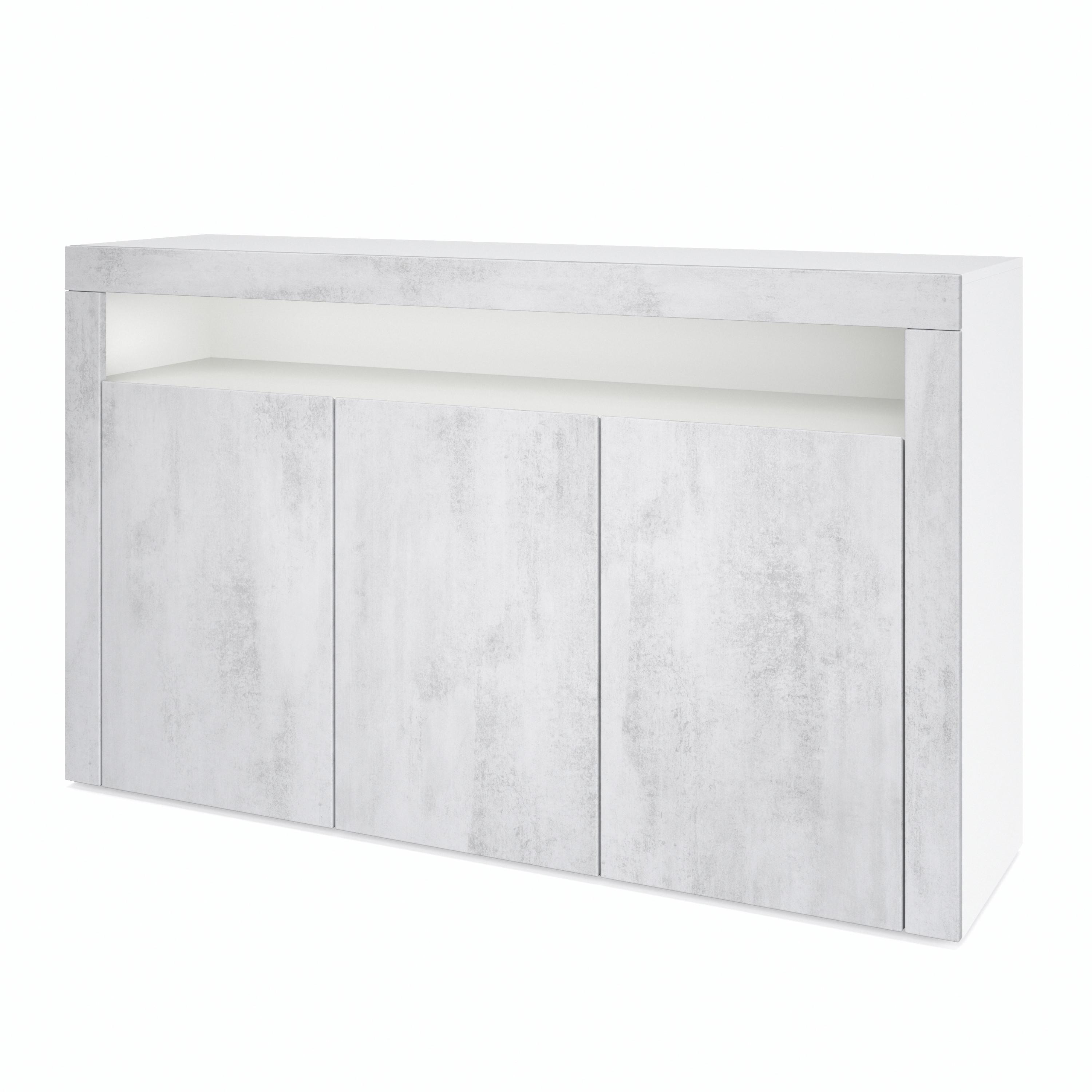 SIDEBOARD Valencia Beton Oxid Optik/ Beton Oxid Optik - Hellgrau, Holzwerkstoff (155/92/40cm) - Vladon
