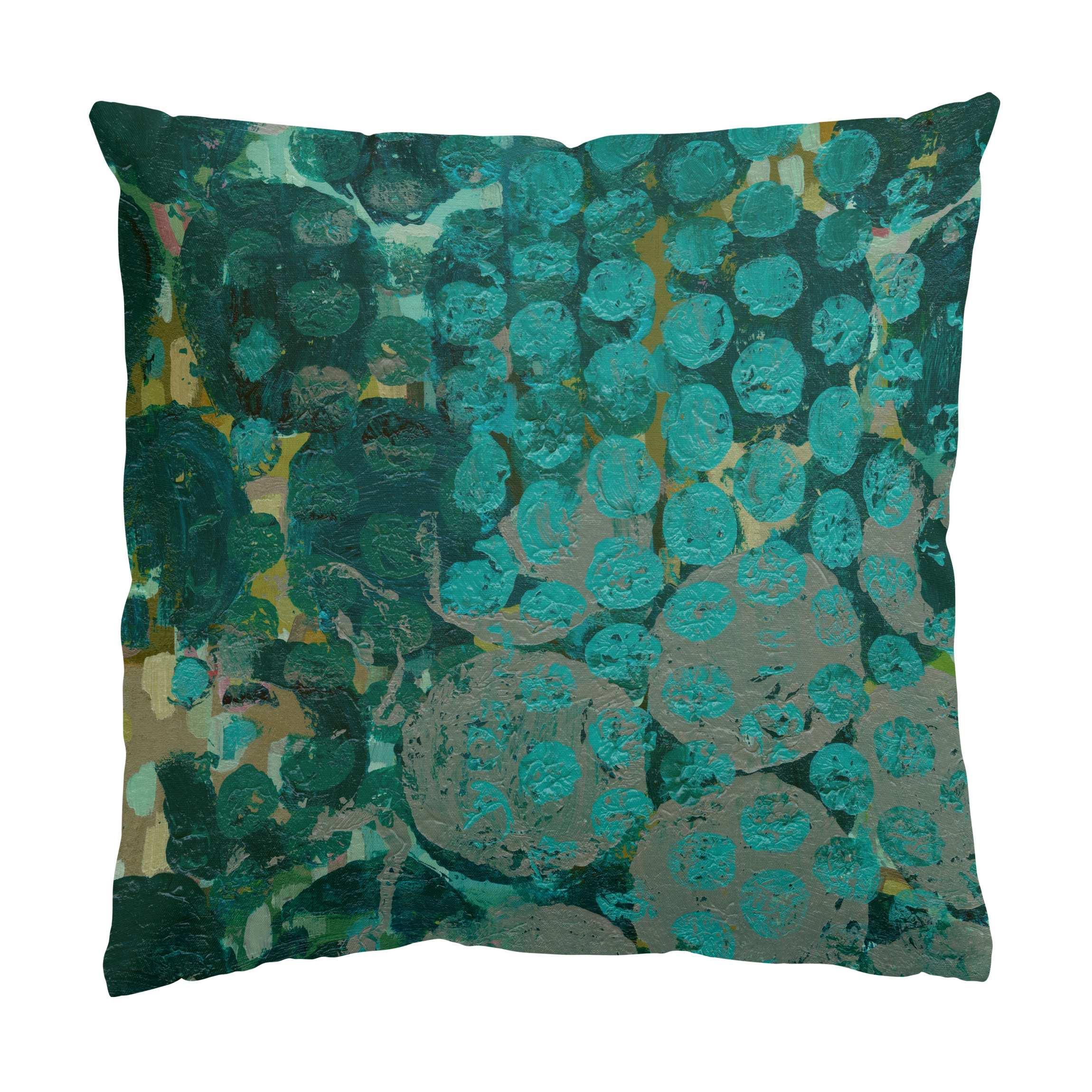 DEKOKISSEN Callais 50/50 cm - Türkis, Textil (50/50/10cm) - Bilderwelten