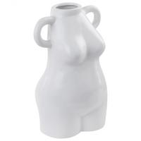 BLUMENVASE Porzellan weiß Aigio - Weiß, Keramik (25cm) - Beliani