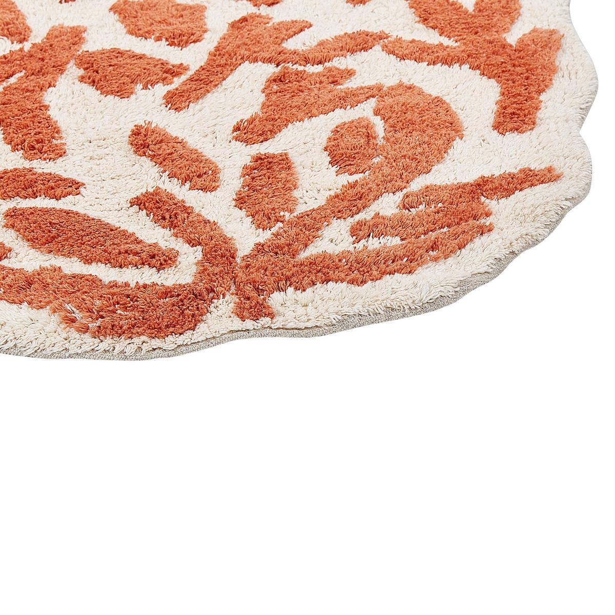 BADEMATTE Beige 60/90 cm Derik - Beige/Orange, Textil (60/90cm) - Beliani