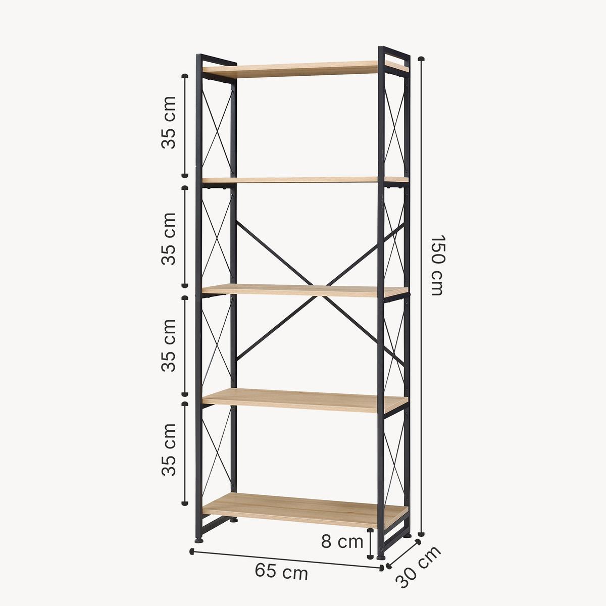 STANDREAGL Skørping - Eichefarben/Schwarz, Holzwerkstoff/Metall (65/160/30cm) - [en.casa]