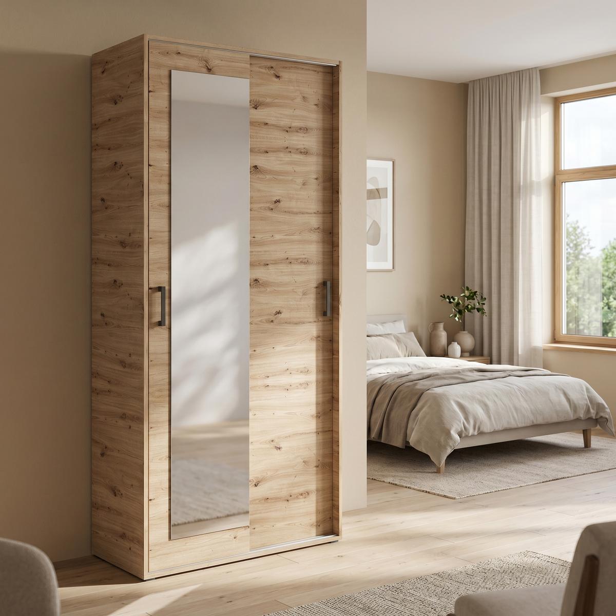 GARDEROBENSCHRANK BENVENO 90/21040 Modern Garderobenschrank Eiche Artisan - Eiche Artisan, Holzwerkstoff (90/210/40cm) - MASSENO