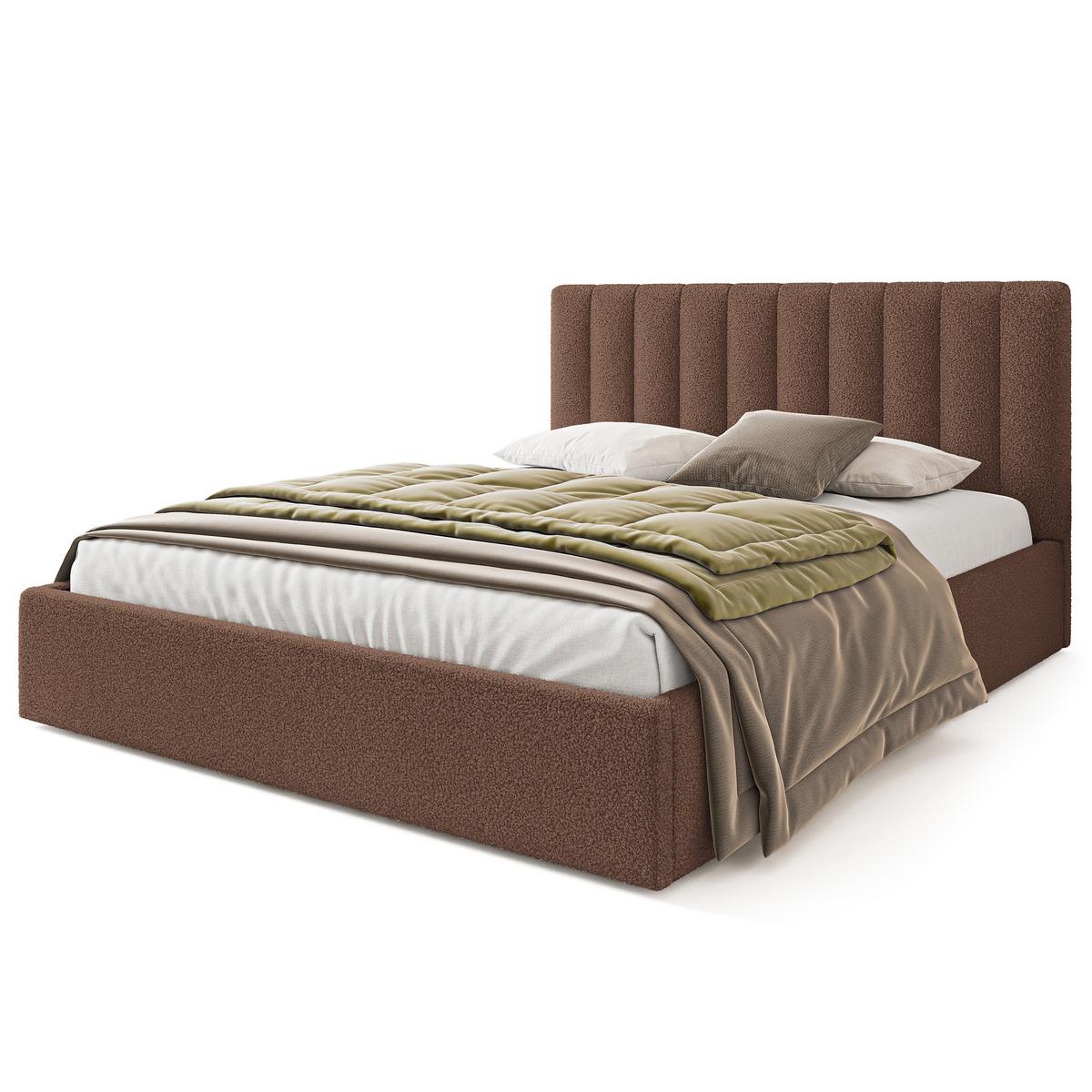 POLSTERBETT DEMERA Q 200x200 cm mit Bettkästen - Braun - Braun, Holz (200/200cm) - MASSENO