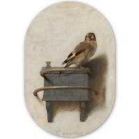WANDBILD Stieglitz - Alter Meister - Carel Fabritius Deko Wohnzimmer 40x60 cm - Grau, Kunststoff (40/60cm) - MuchoWow