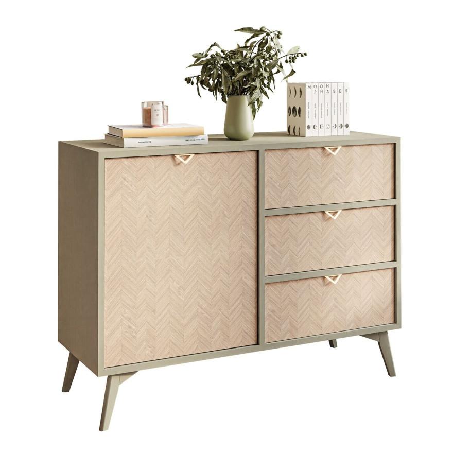 KOMMODE ALOE KSZD106 mit Schubladen Eukalyptus - Eukalyptusholzfarben, Holzwerkstoff (106/80/38cm) - Lookway
