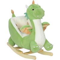 SCHAUKELTIER Dinosaurier-Schaukel interaktive Tiergeräusche weiche Füllung Grün - Grün, Textil (39/66/73cm) - AIYAPLAY