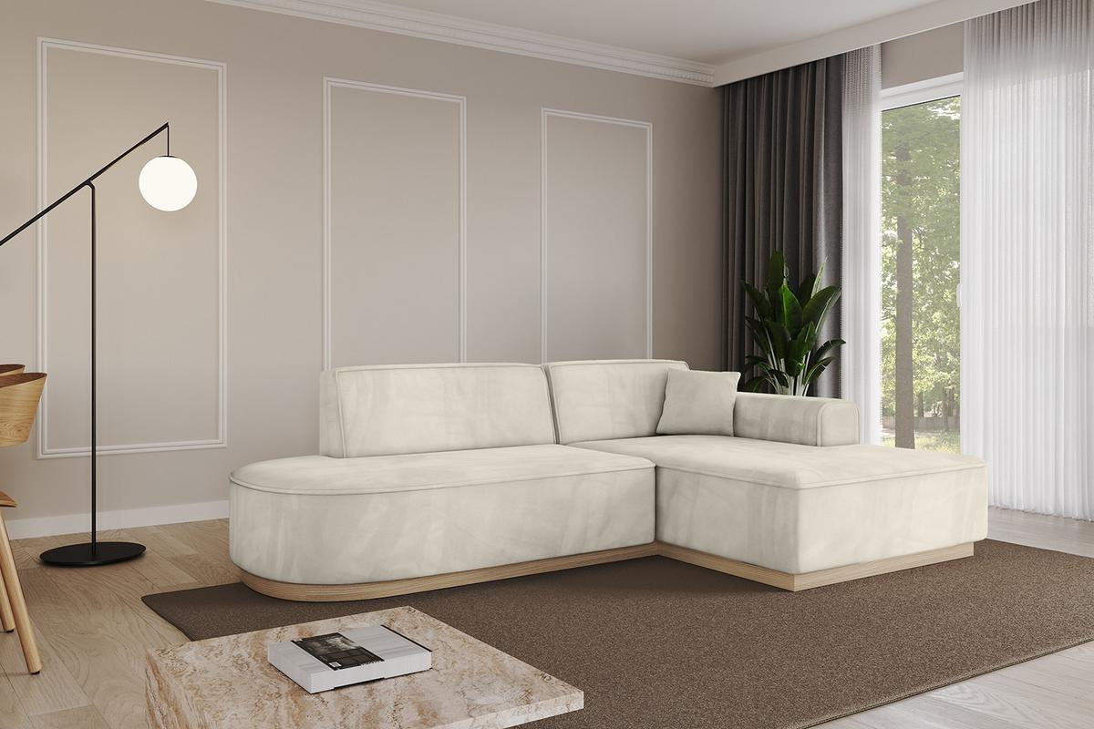 ECKSOFA Ottomane Rechts IREA-L1 - 234x171x83 cm Dunkelgrau - Ecru, Holzwerkstoff/Textil (171/234cm) - ALTDECOR