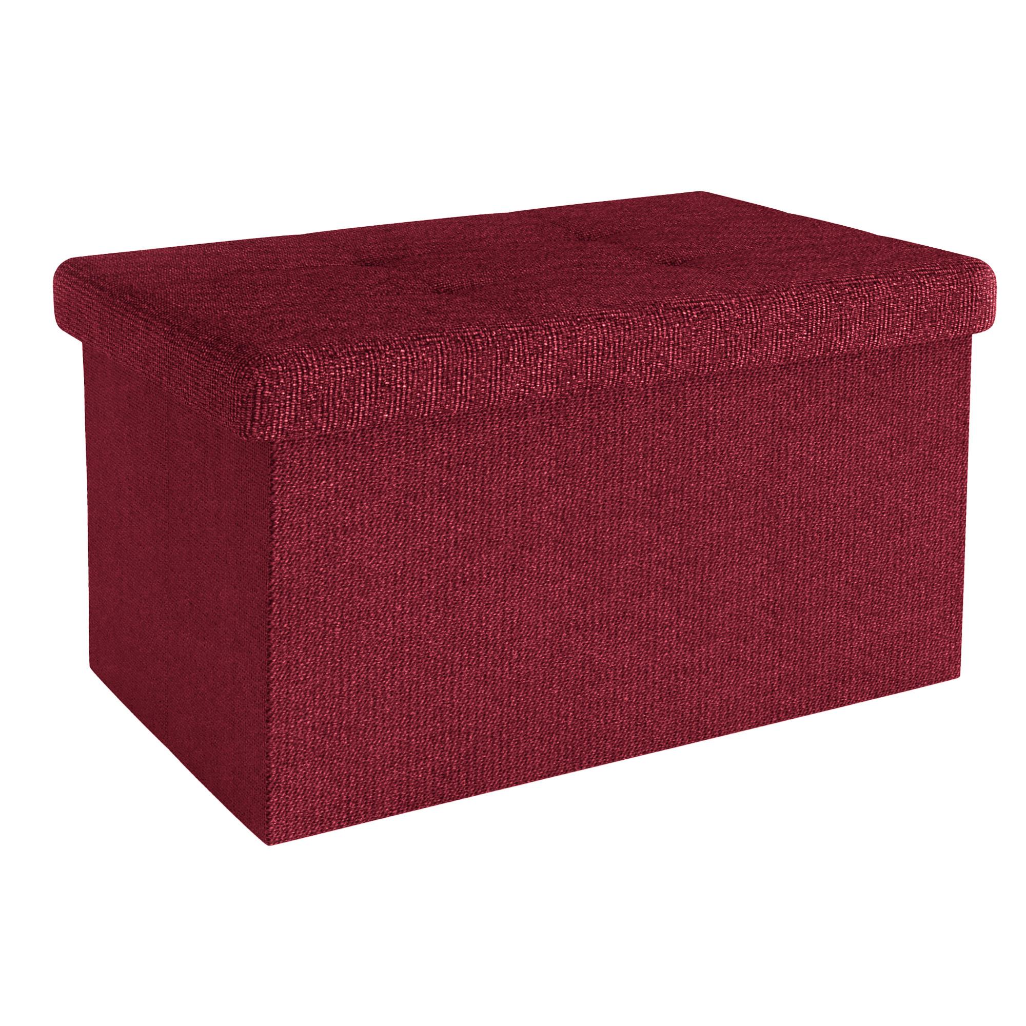 SITZBANK Faltbar mit Stauraum 49/30/30 cm (Rot) - Rot, Textil (30/30/49cm) - Intirilife