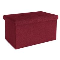 SITZBANK Faltbar mit Stauraum 49/30/30 cm (Rot) - Rot, Textil (30/30/49cm) - Intirilife