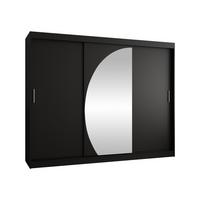 SCHWEBETÜRENSCHRANK Wika 250 cm mit Schubladen - Silberfarben/Schwarz, Holzwerkstoff/Kunststoff (250/200/62cm) - MIRJAN24