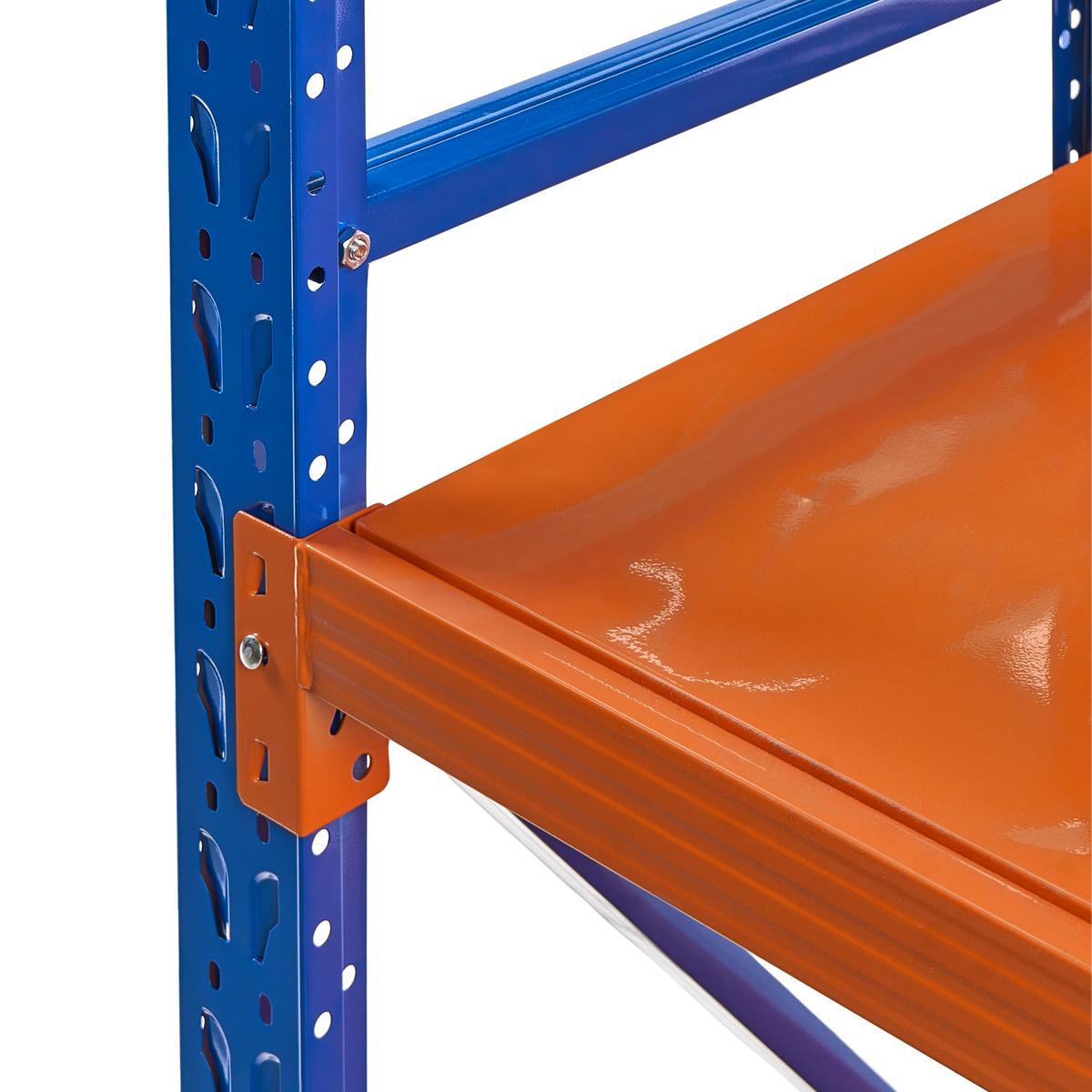 GARAGENREGAL Metall 200/150 cm Orange Fiuggi - Blau/Orange, Metall (150/200/60cm) - Beliani