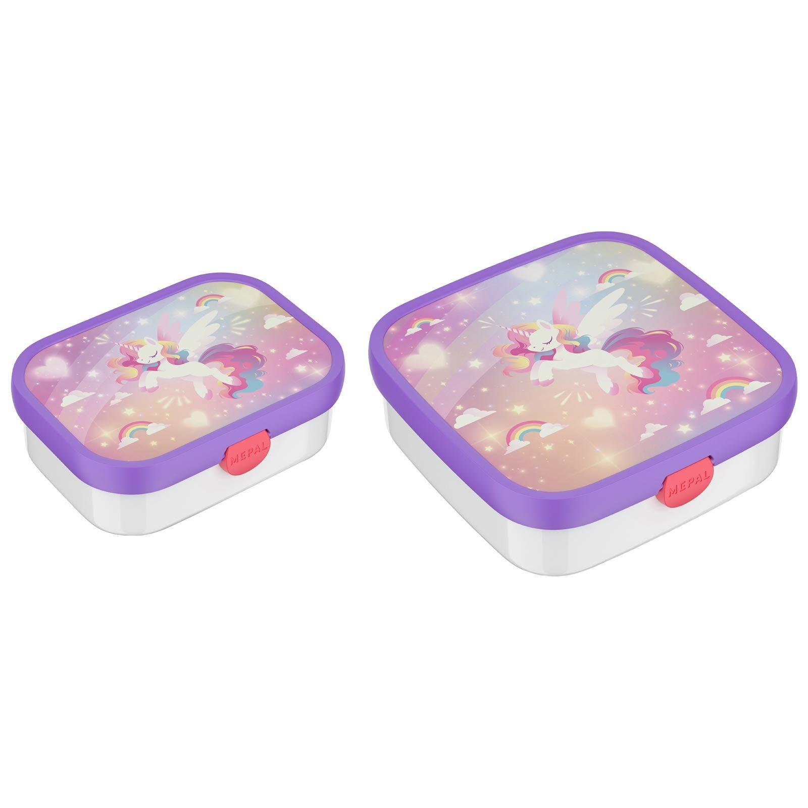BROTDOSEN-SET Campus (2025) Unicorn Glow 2er Set - Violett/Weiß, Kunststoff (2/2/2cm) - Mepal