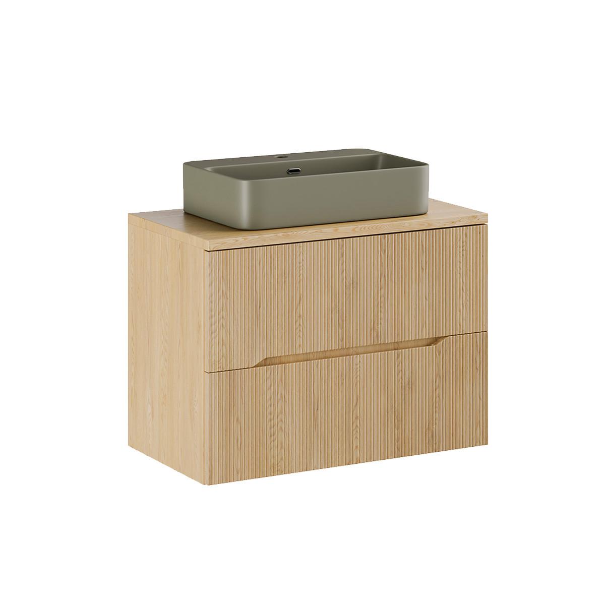 WASCHTISCH 80.6cm Isaline Helle Eiche - Braun, Holzwerkstoff (80.6/59/46cm) - Petits-meubles