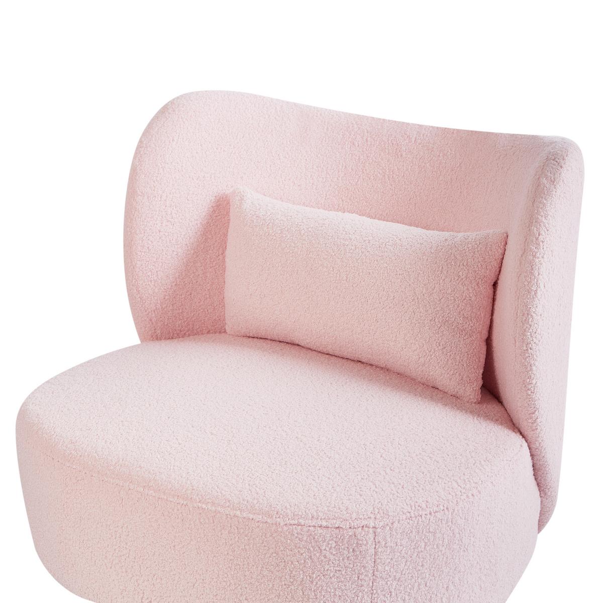 SESSEL Pastellrosa Otsby - Pink/Schwarz, Textil (60/76/55cm) - Beliani