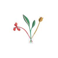 DEKOFIGUR Minimalistische Blüte 8/27 cm - Multicolor, Wellpappe (8/27/8cm) - Studio Roof