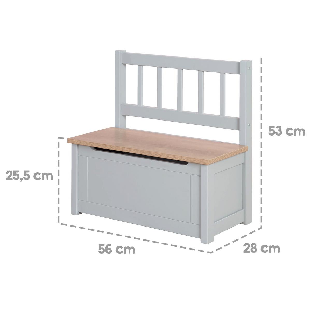 KINDERTRUHENBANK Woody natur / taupe - Taupe, Holzwerkstoff (56/53/28cm) - Roba
