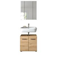 BADMÖBEL SET 2-teilig in Artisan Eiche, Badkombination 60 x 185 cm, Cover - Schwarz/Eiche Artisan, Glas/Holzwerkstoff (60/185/30cm) - Inn.Furn