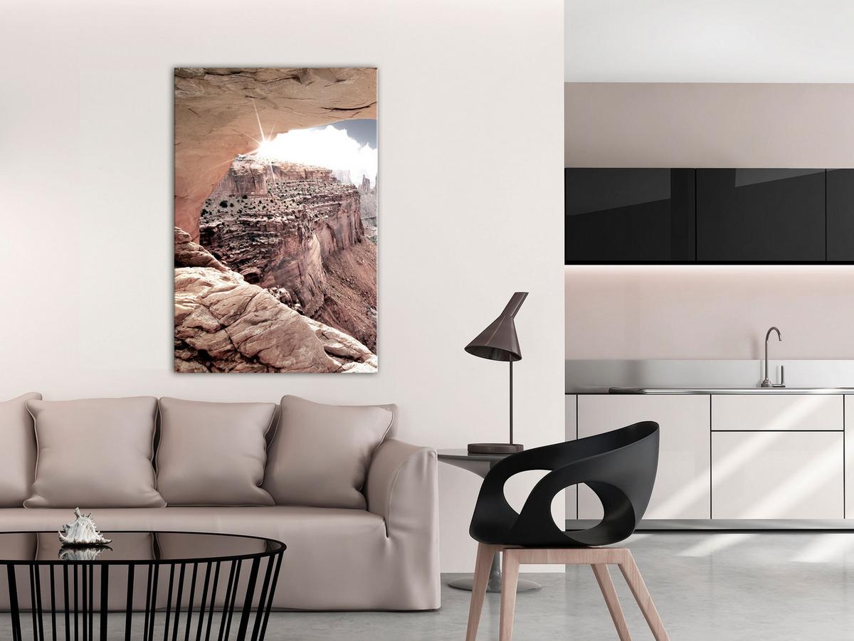 KUNSTDRUCK Braun 40/60 cm - Weiß/Braun, Textil (40/60cm) - KUNSTLOFT