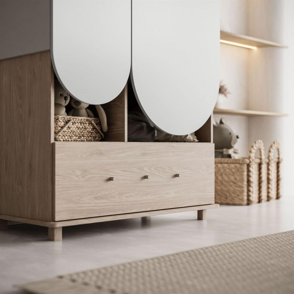 KINDERKLEIDERSCHRANK 2-türig BLOOM 2D1S - Kaschmir, Holzwerkstoff (100/176/52cm) - Lookway