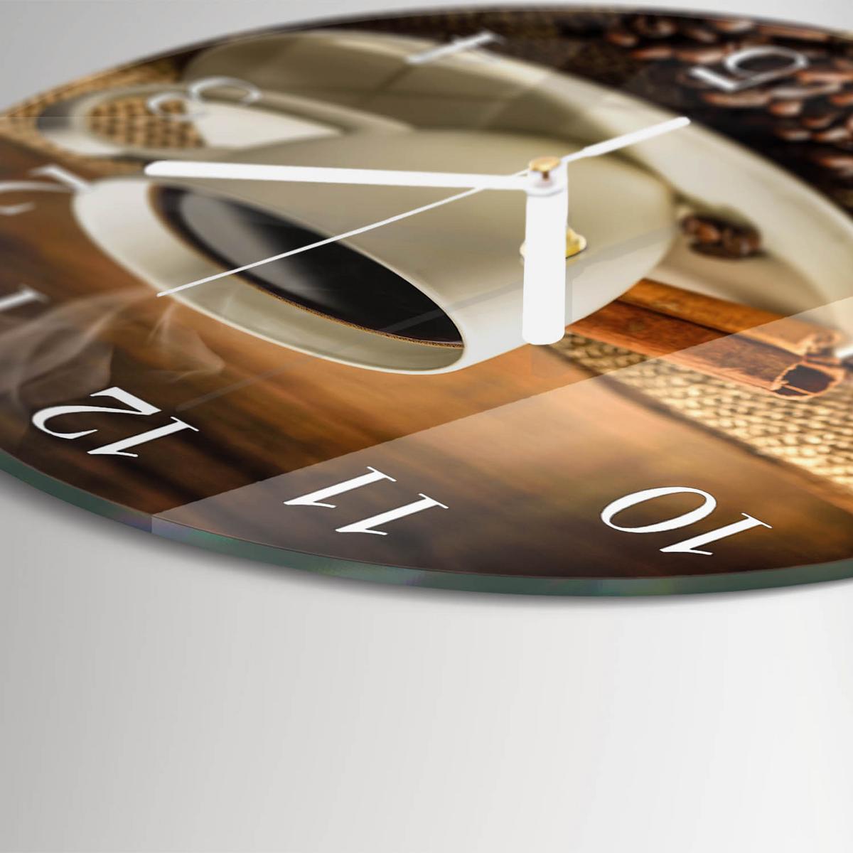 WANDUHR aus Glas Ø30 cm - Kaffee - Braun, Glas (30/30/0.4cm) - TULUP