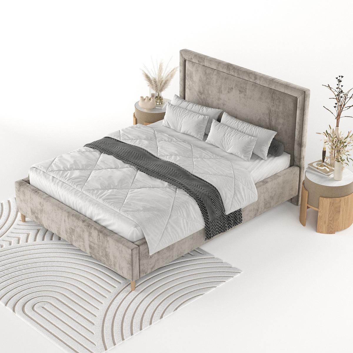 POLSTERBETT Vega 120/200 cm Beige im Lotta Stoff - Beige/Naturfarben, Holz/Holzwerkstoff (120/200cm) - AltaBeds