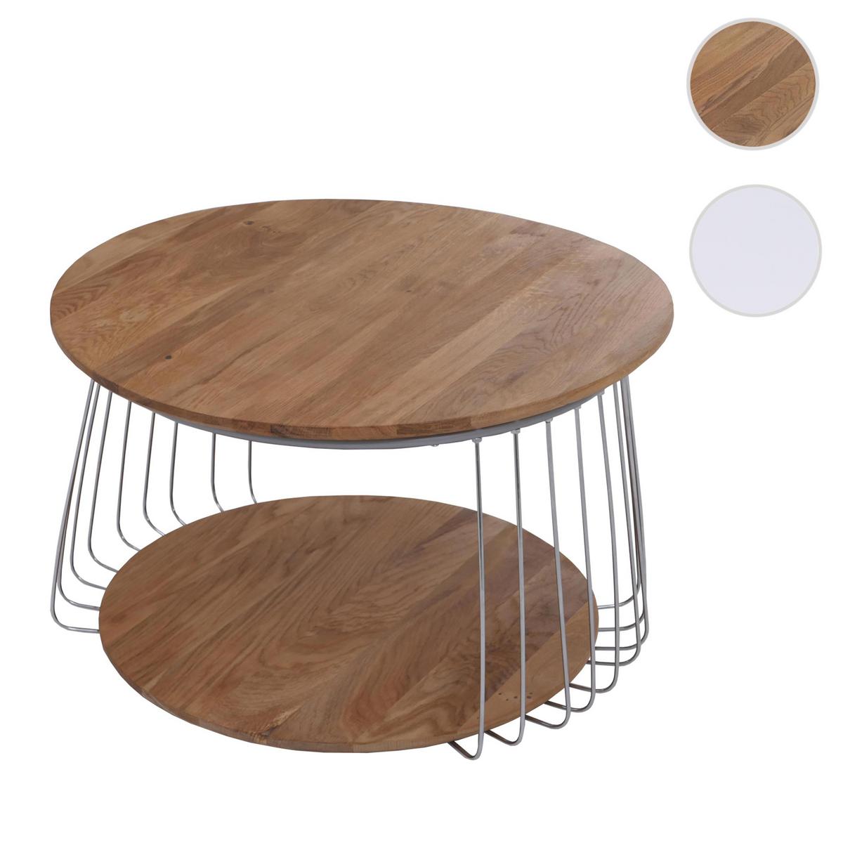 COUCHTISCH rund Braun, Silber - Silberfarben/Braun, Holz (70/70/44cm) - MCW