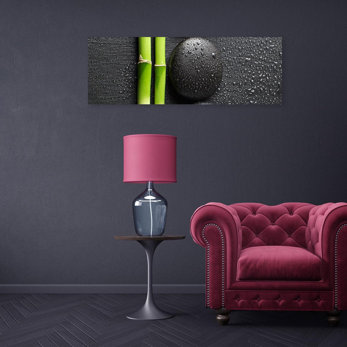 KUNSTDRUCK Schwarz 90/30 cm - Schwarz, Textil (90/30cm) - KUNSTLOFT