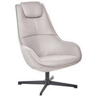 DREHSESSEL Stoff Hellgrau Hauge - Hellgrau, Textil (65/98/82cm) - Beliani