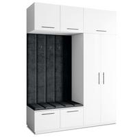 GARDEROBENSCHRANK REMA 180/240/60 cm Modern Weiß - Schwarz/Weiß, Holzwerkstoff (180/240/60cm) - MASSENO