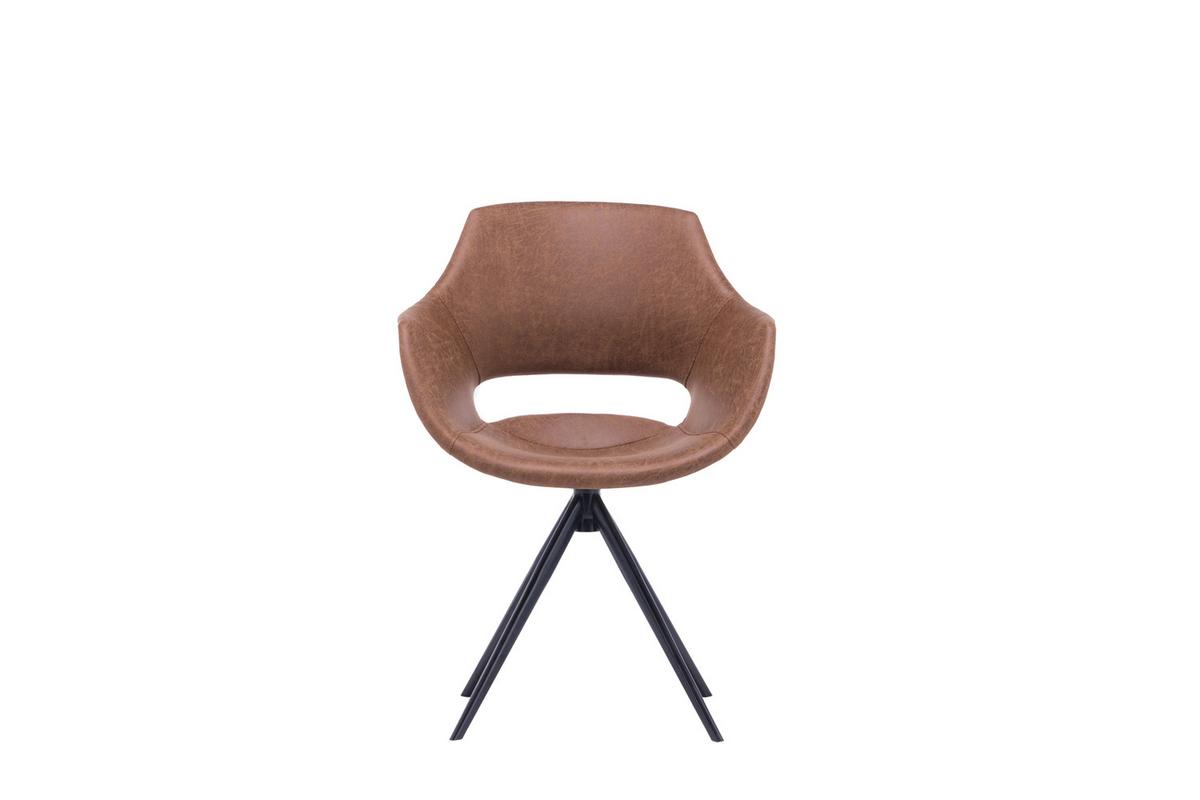 DREHSTUHL ZAJA Braun Microfaser Drehbar (360°) (1er-Set) - Braun, Textil (57/85/59cm) - KAWOLA