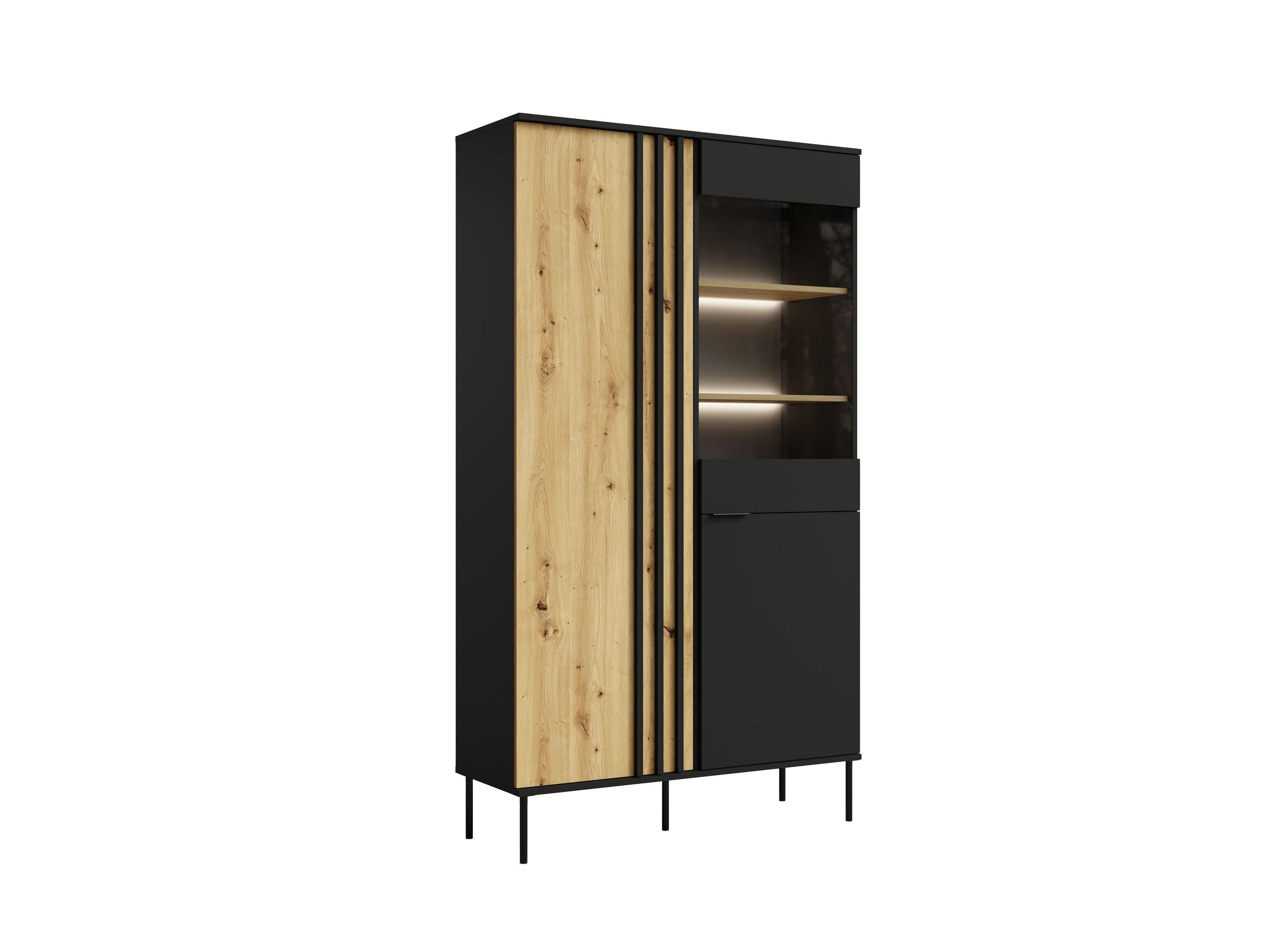 VITRINE MERIDIAN 195/110,5 cm in Eichefarben - Braun, Holzwerkstoff (110.5/195/40cm) - MASSENO