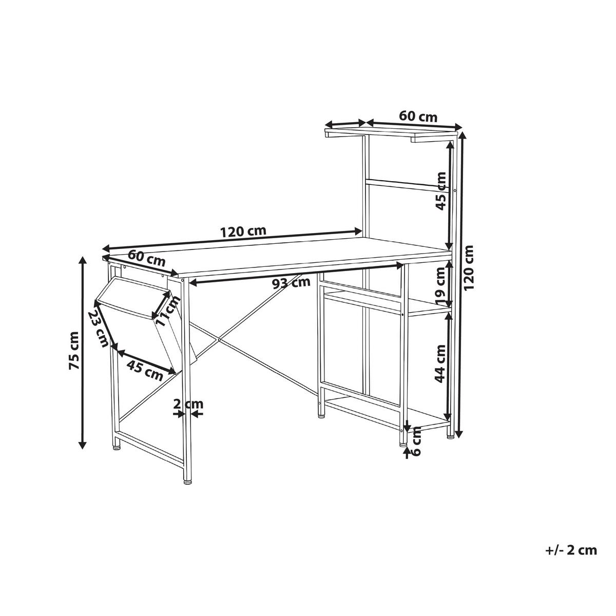 SCHREIBTISCH Weiß 120/60 cm mit Stauraum Aramingo - Weiß, Holzwerkstoff (60/120/120cm) - Beliani