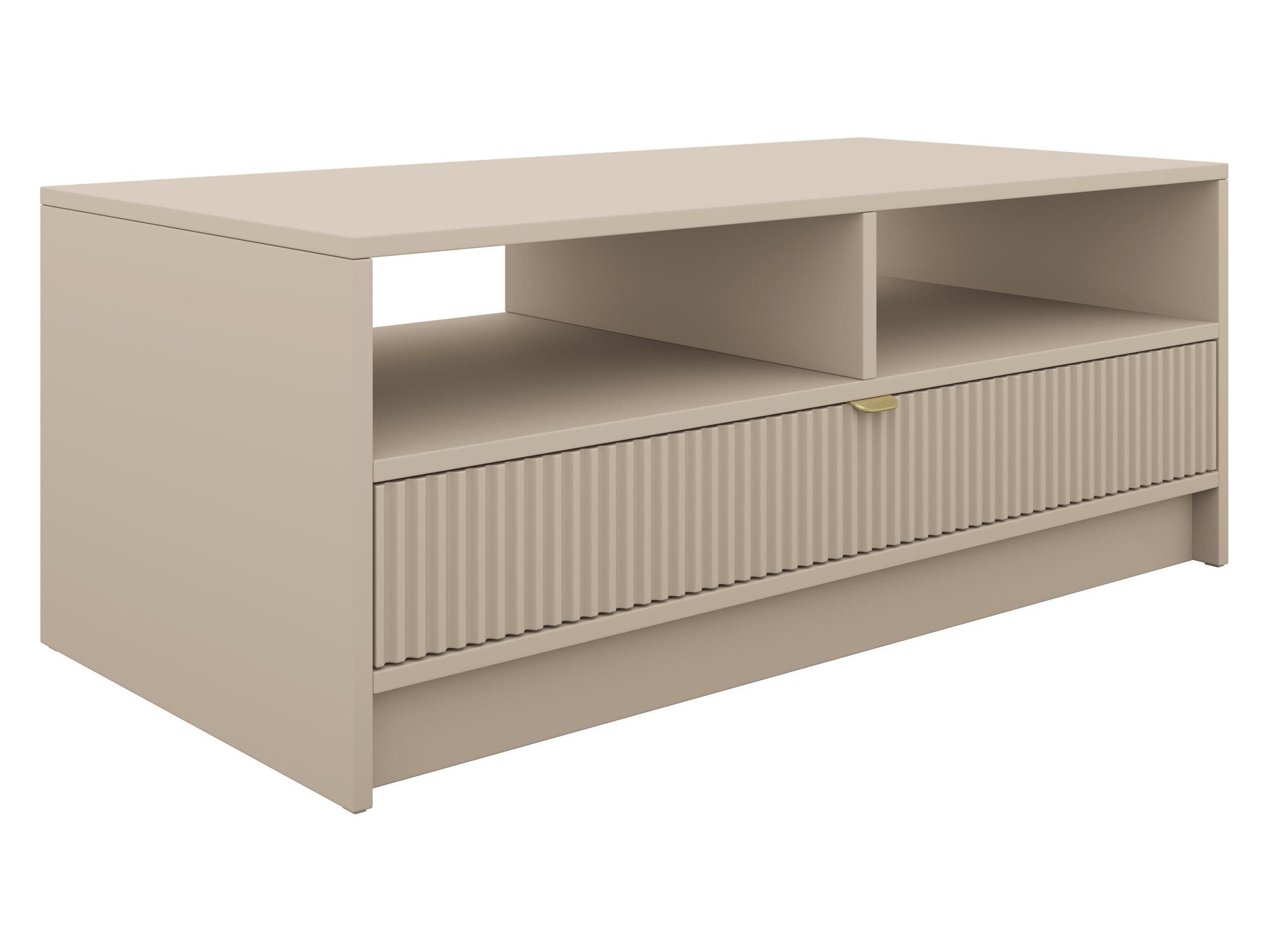COUCHTISCH Tireno - Sandfarben/Goldfarben, Holzwerkstoff/Metall (50/100/40cm) - MIRJAN24