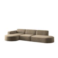 ECKSOFA Palma In Noel - Braun, Holzwerkstoff/Textil (296/165cm) - Fun Möbel