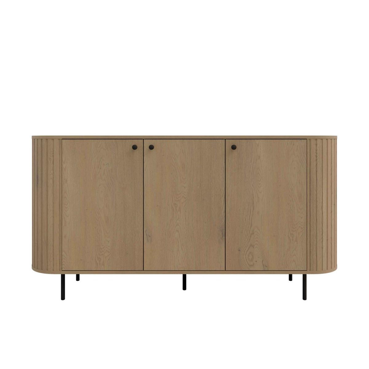 KOMMODE BOLLA 164,6/85,4/42,3cm mit Schubladen 3 Türen Eichefarben - Eichefarben, Holzwerkstoff (164.6/85.4/42.3cm) - MASSENO