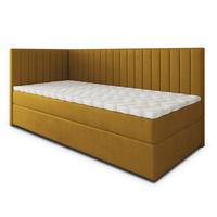 BOXBETT ARIS 100x200 cm mit Matratze und Topper, H2+H3 - Gelb - Gelb, Holz (100/200cm) - MASSENO