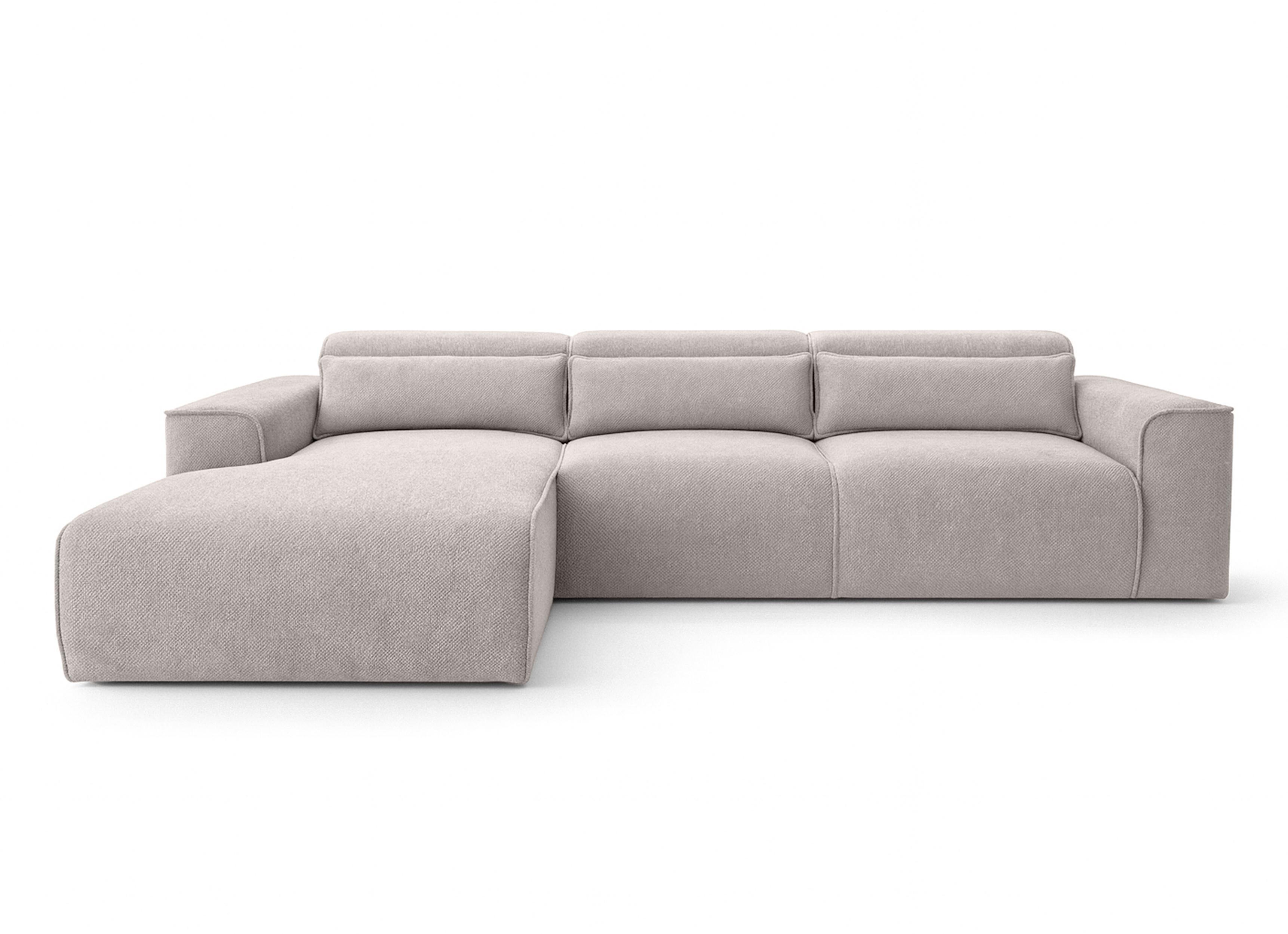 ECKSOFA L Form Ruyam Creme 310/165/78 cm – Schlaffunktion Links - Creme/Schwarz, Kunststoff/Textil (170/310cm) - AX Living
