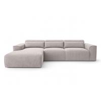 ECKSOFA L Form Ruyam Creme 310/165/78 cm – Schlaffunktion Links - Creme/Schwarz, Kunststoff/Textil (170/310cm) - AX Living