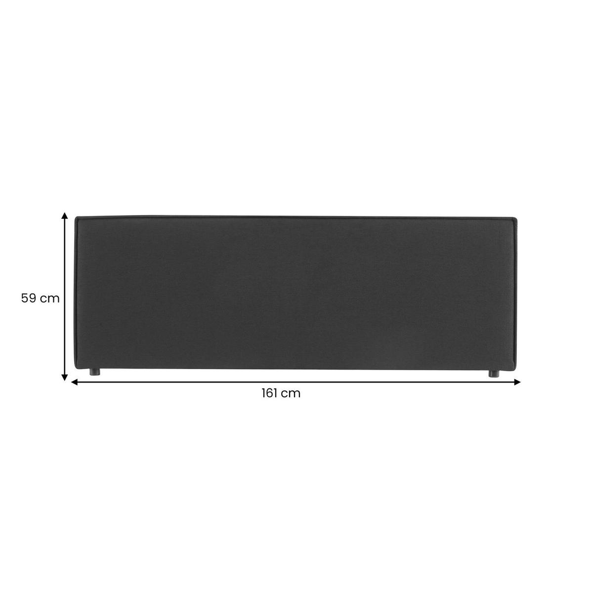 KOPFTEIL KLAO 160x190 cm schwarz - Schwarz, Textil (161/59/6cm) - IDIMEX