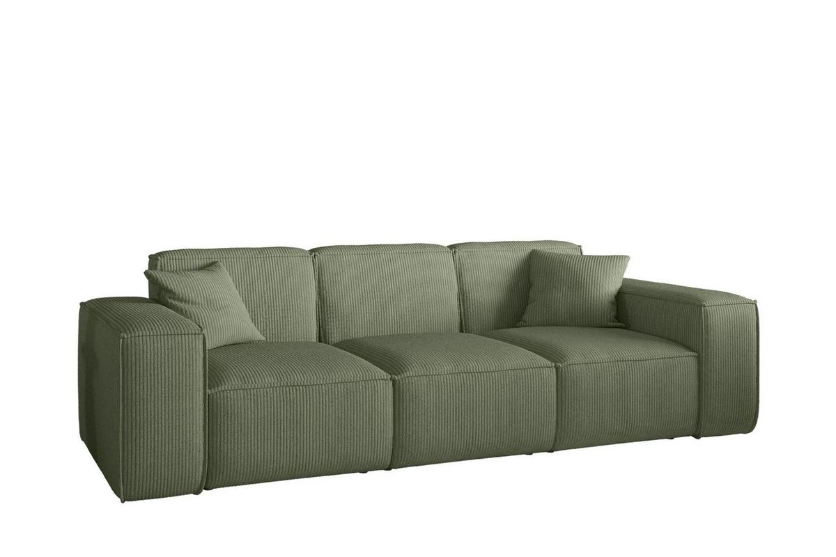 SOFA Celes Premium 3-sitzer Stoff Scala - Jadegrün, Holzwerkstoff/Textil (225/73/88cm) - Fun Möbel