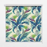 INNENROLLO - Fensterrollo - Rollo - 60x40 cm - Tropische Pflanzen - Blau, Kunststoff (60/140/0.5cm) - TULUP