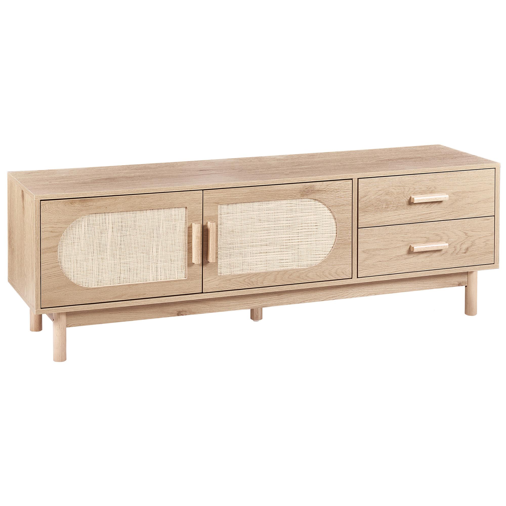 TV-MÖBEL Hellbraun Costello - Hellbraun/Braun, Holzwerkstoff (150/50/40cm) - Beliani