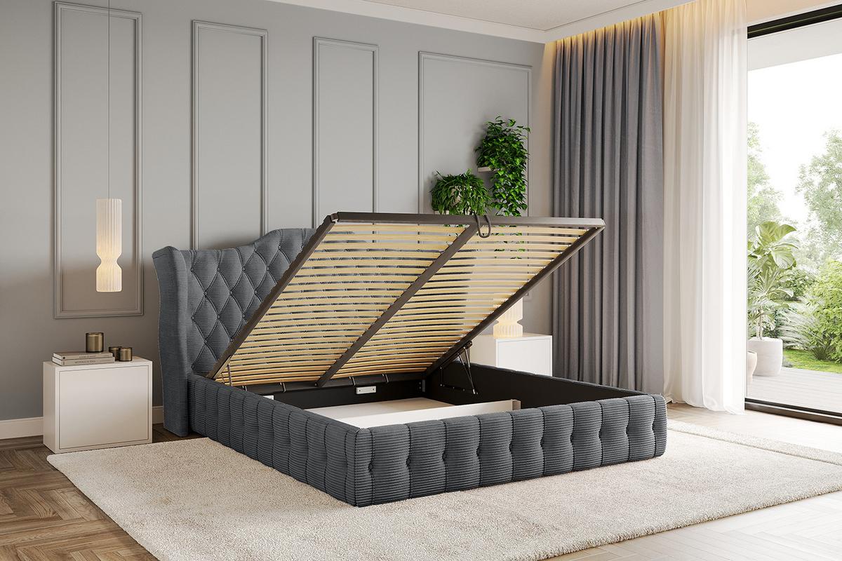 POLSTERBETT mit Bettkasten und Lattenrost, Boxbett ohne Matratze - MODY 120x200 Dunkelgrau - Anthrazit, Holzwerkstoff/Textil (120/200cm) - ALTDECOR