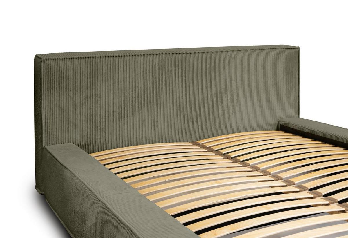 POLSTERBETT Modesto In Lincoln - Grün, Holzwerkstoff/Textil (180/200cm) - Fun Möbel