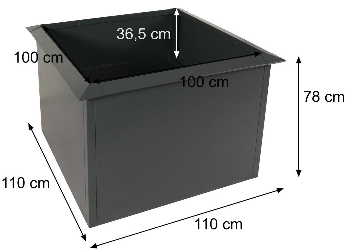 HOCHBEET SCHNECKENSCHUTZ Anthrazit - Anthrazit, Metall (110/78/110cm) - MCW