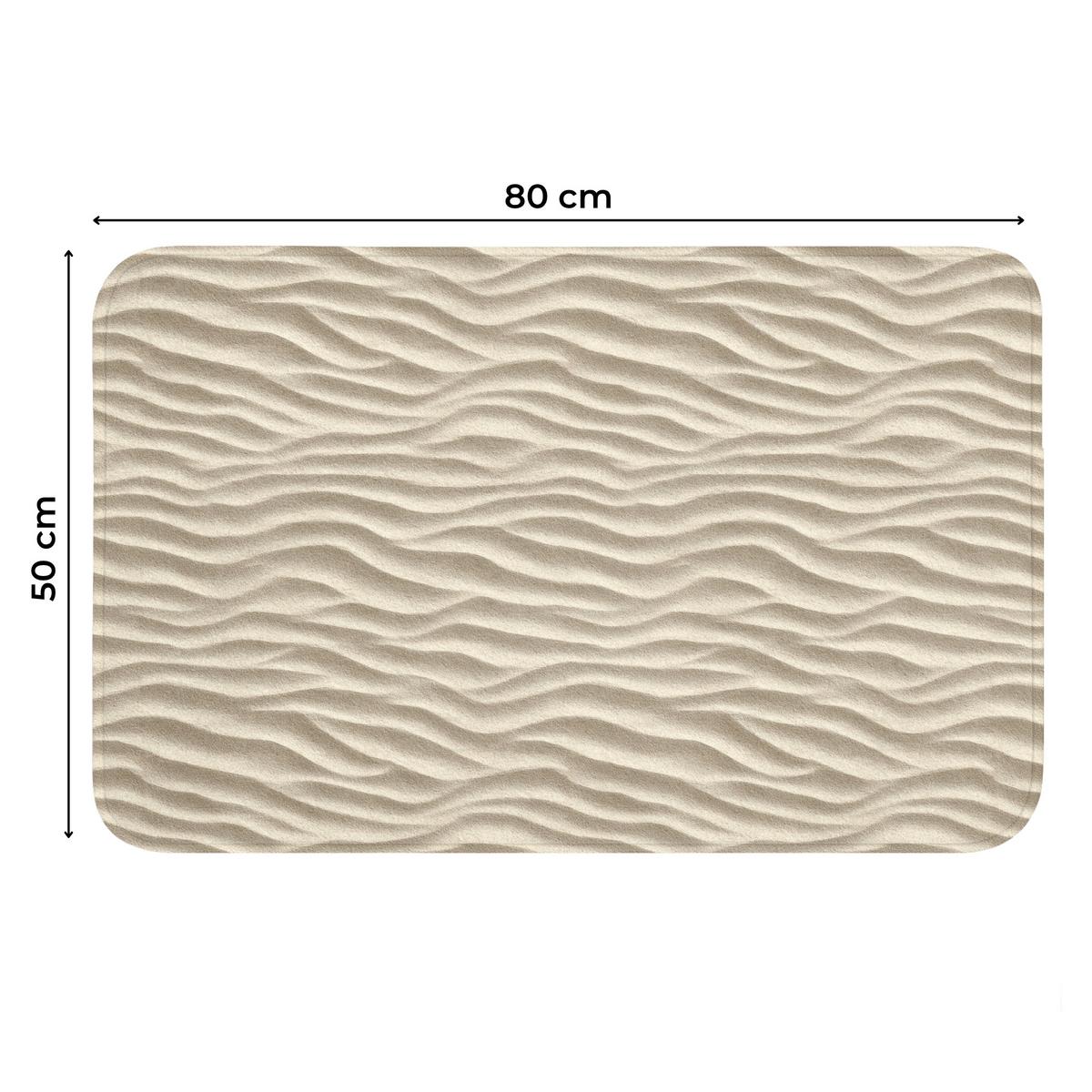 WC-VORLEGER Sand - Wellen - Beige Toilettenteppich 80x50 cm - Beige, Textil (80/1cm) - OnlyWow