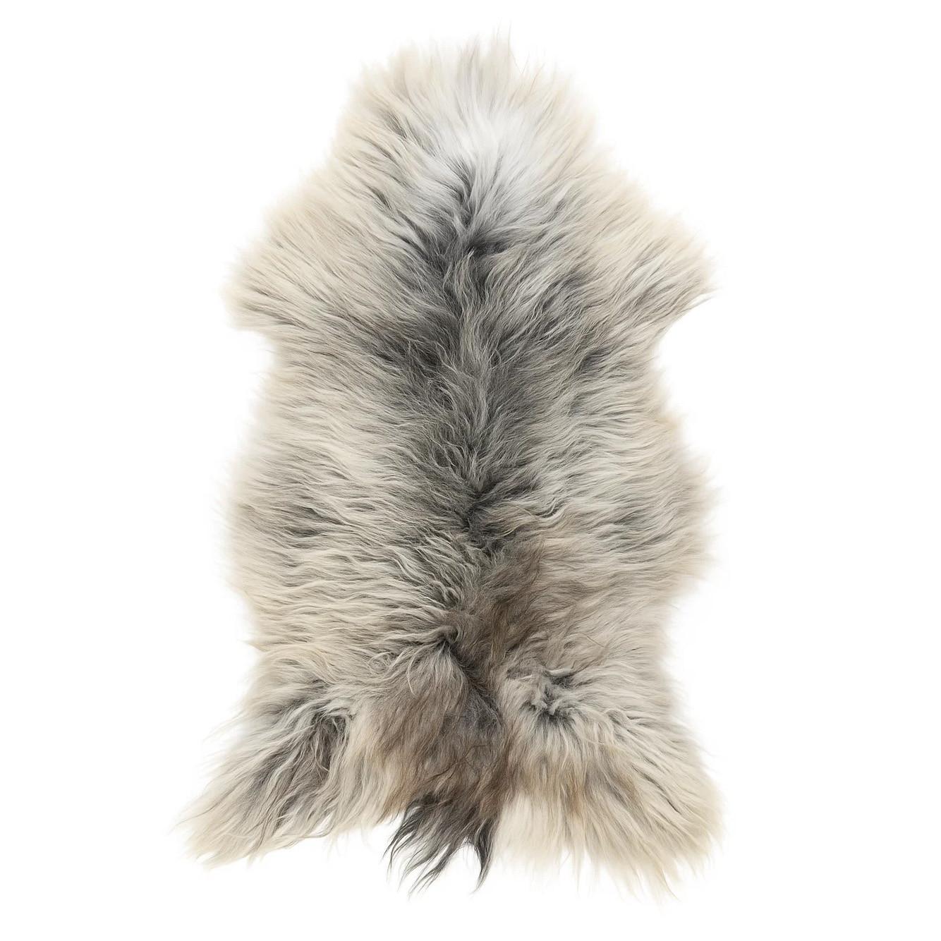 LAMMFELL Schnuckenfell Naturfarbe Langwolle Schwedisch ca. 130 cm - Weiß/Braun, Fell (70/130cm) - Provellus