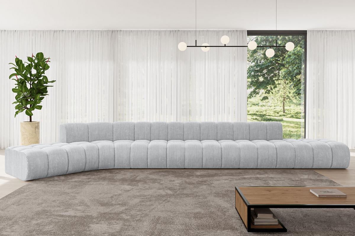 ECKSOFA modulares Sofa Solven-L3 - 562x174x70 cm Grau - Grau, Holzwerkstoff/Textil (562/174cm) - ALTDECOR