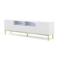TV LOWBOARD Weiß, Weiß, Gold 200/58/42 - Weiß, Holzwerkstoff (200/58/42cm) - RAUMHIRSCH FURNITURE