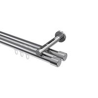 GARDINENSTANGE INNENLAUF Siteno Santo 360 cm (geteilt in 2 x 180 cm), 2-läufig, 20 mm Ø Chrom - Chromfarben, Metall (360cm) - INTERDECO